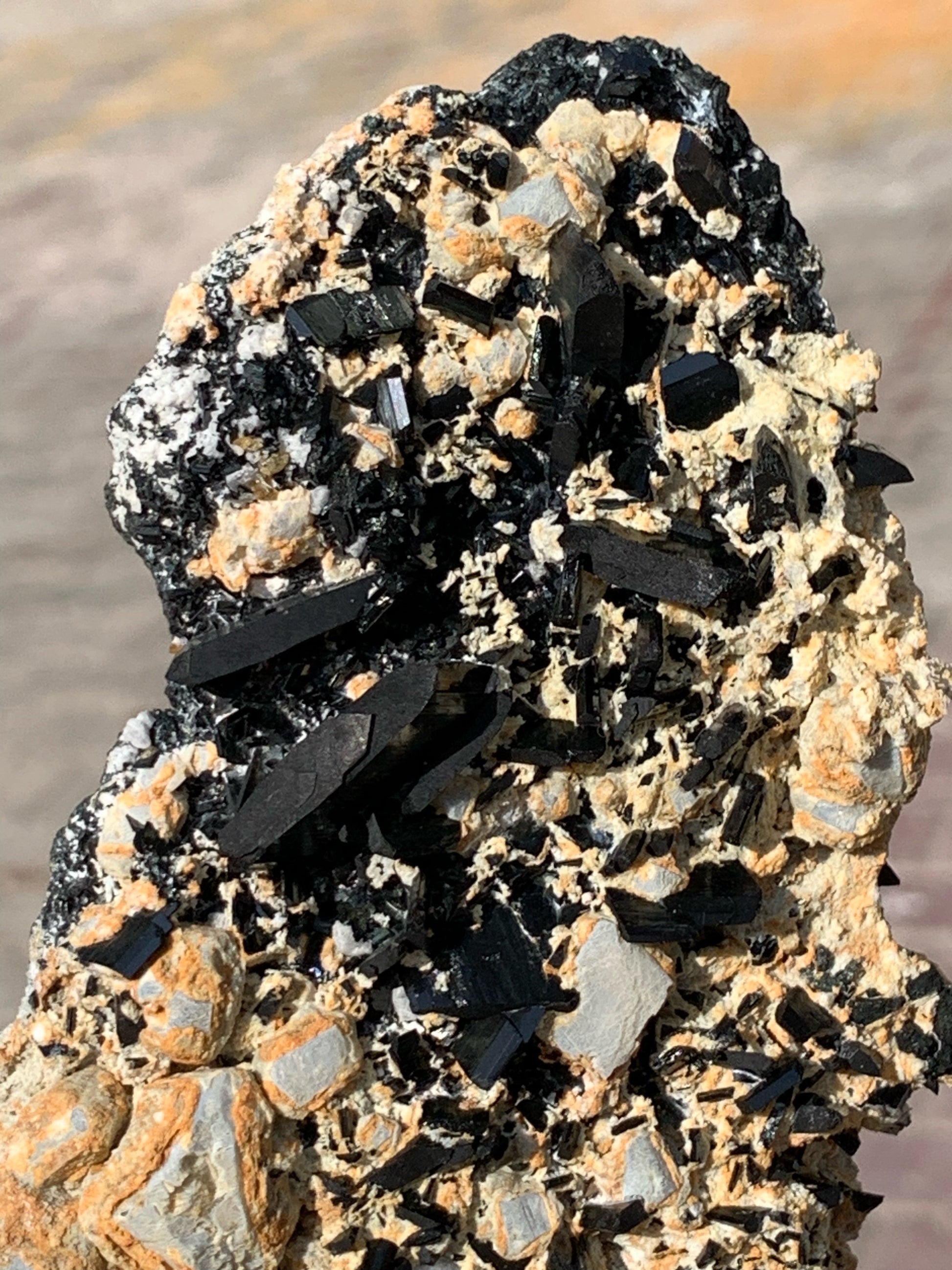 Rare striking black color Augite on Calcite from Zagi Mountains, KPK, Pakistan