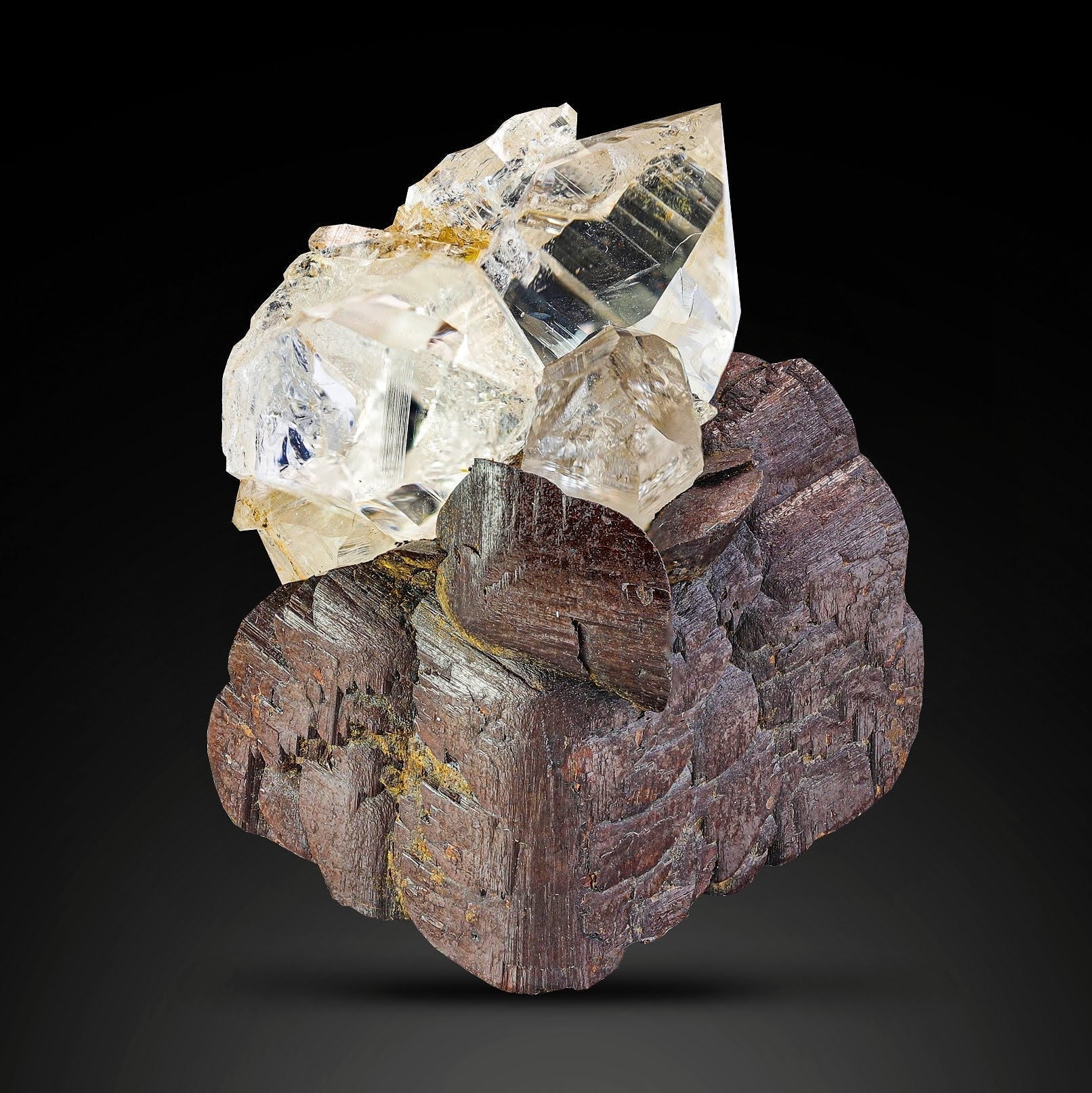 Specimen Of Quartz Cluster On Siderite From Pakistan