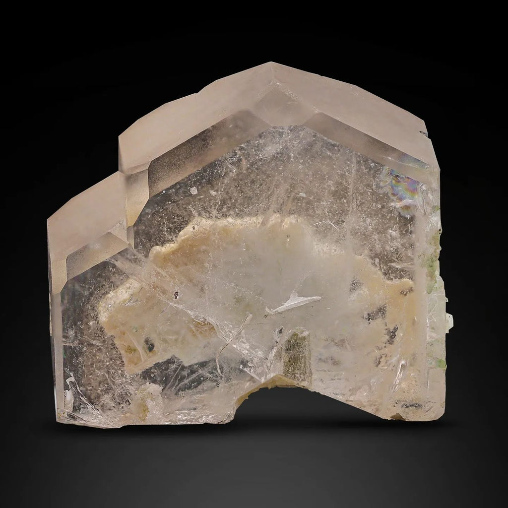 Double Terminated Morganite Crystal With Albite From Afghanistan