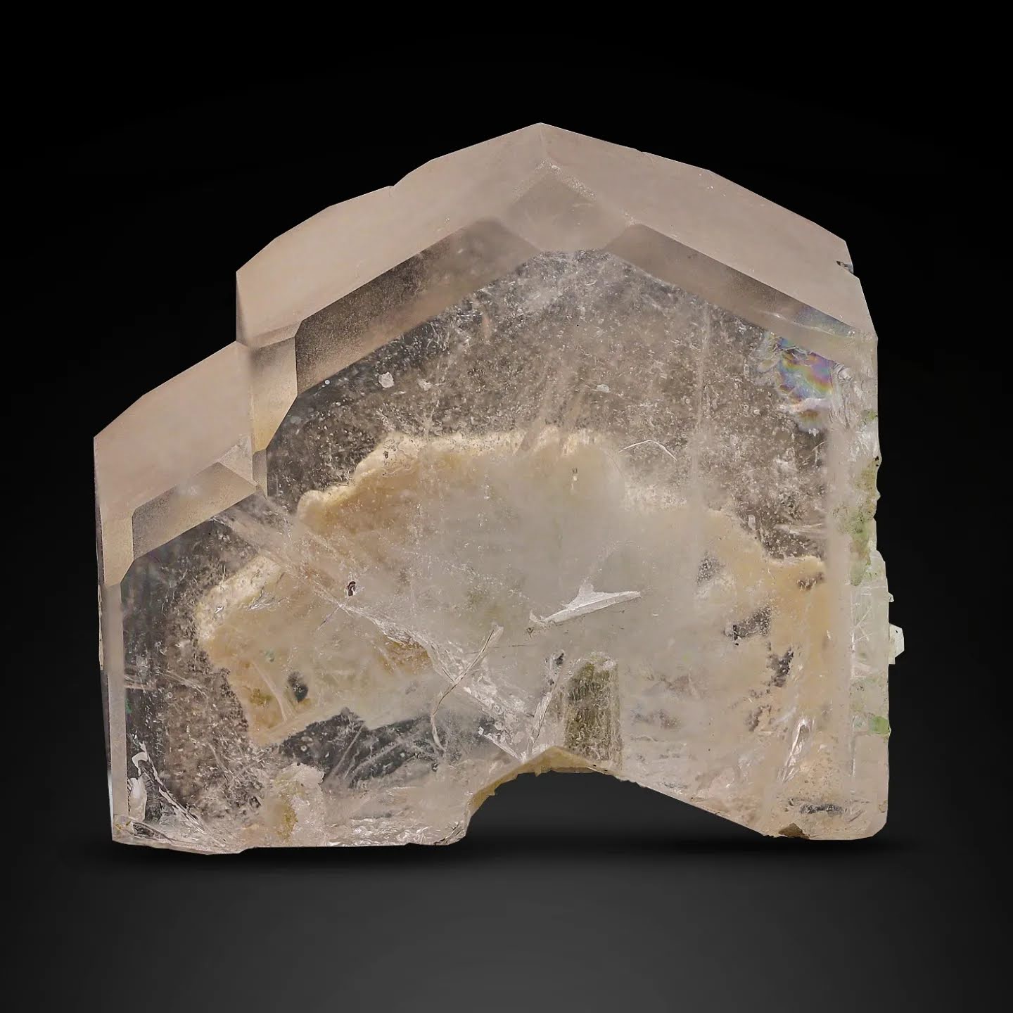 Double Terminated Morganite Crystal With Albite From Afghanistan