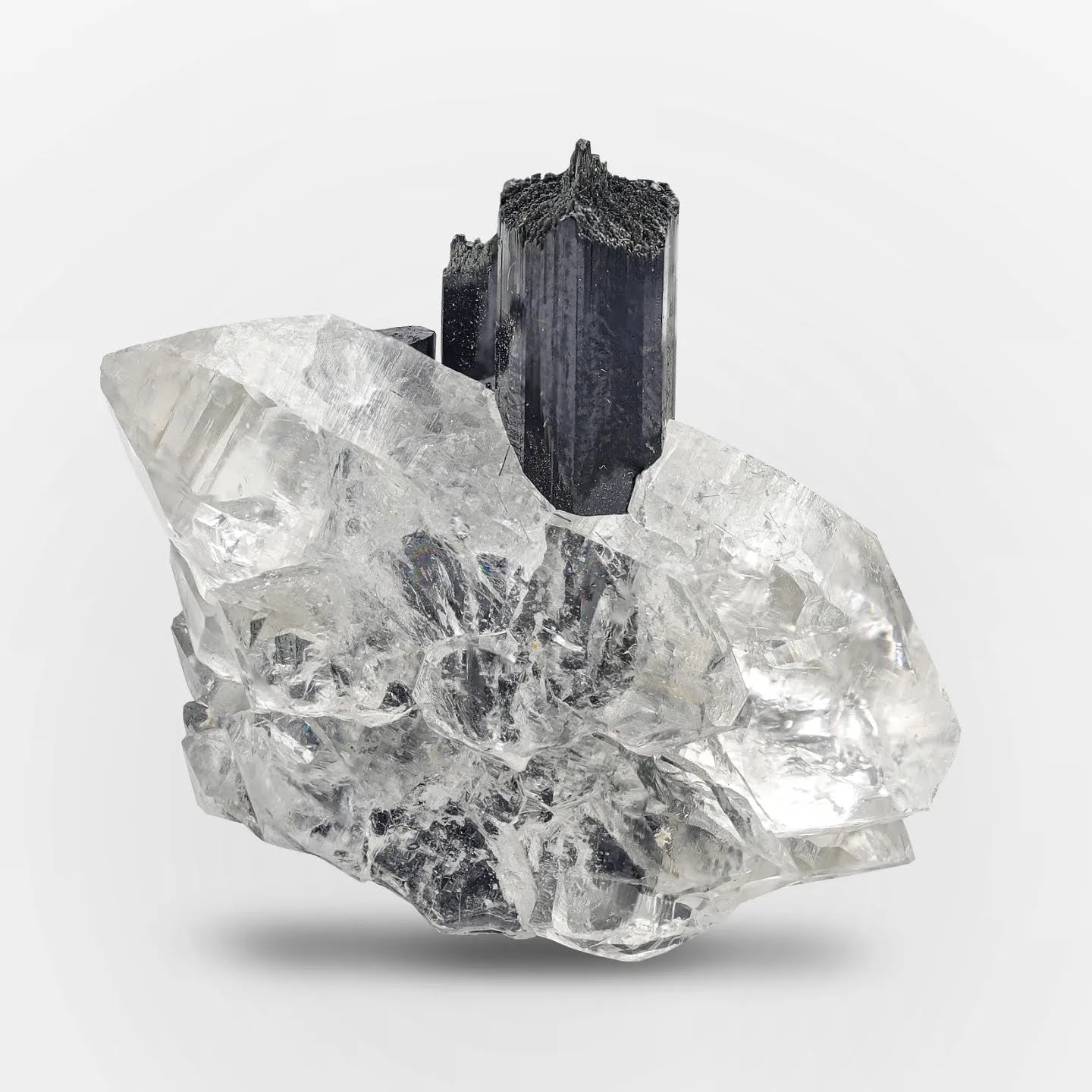 Terminated Schorl Black Tourmaline On Quartz From Pakistan