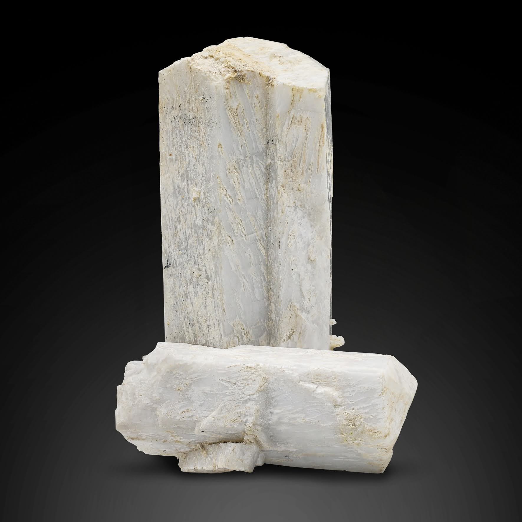 Twinned Microcline Feldspar Crystals With Wet Luster From Pakistan