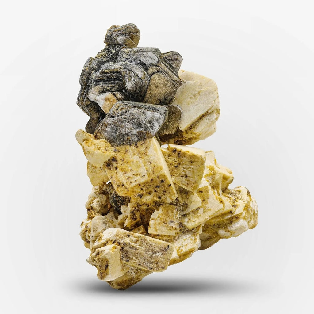 Muscovite Mica Crystals On Microcline Specimen From Pakistan