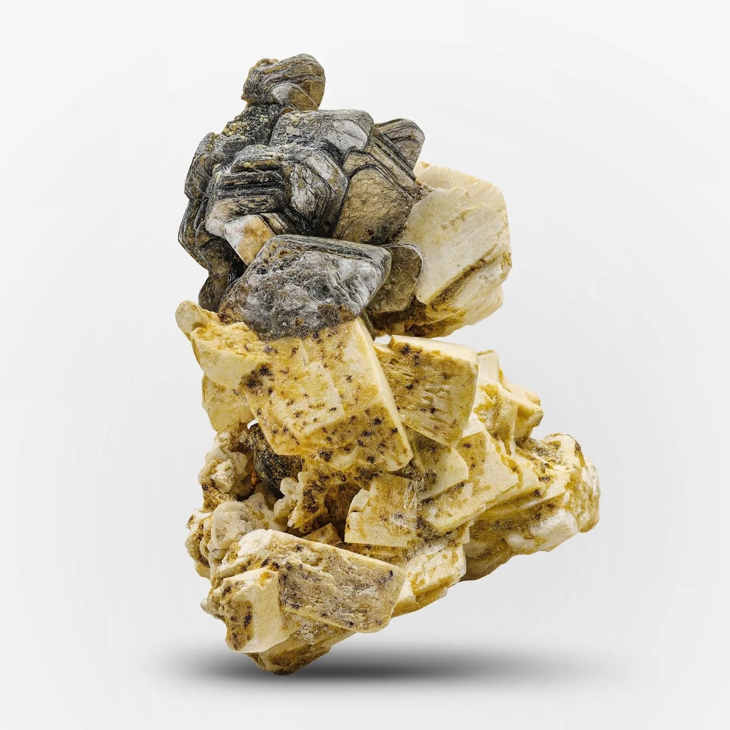 Muscovite Mica Crystals On Microcline Specimen From Pakistan