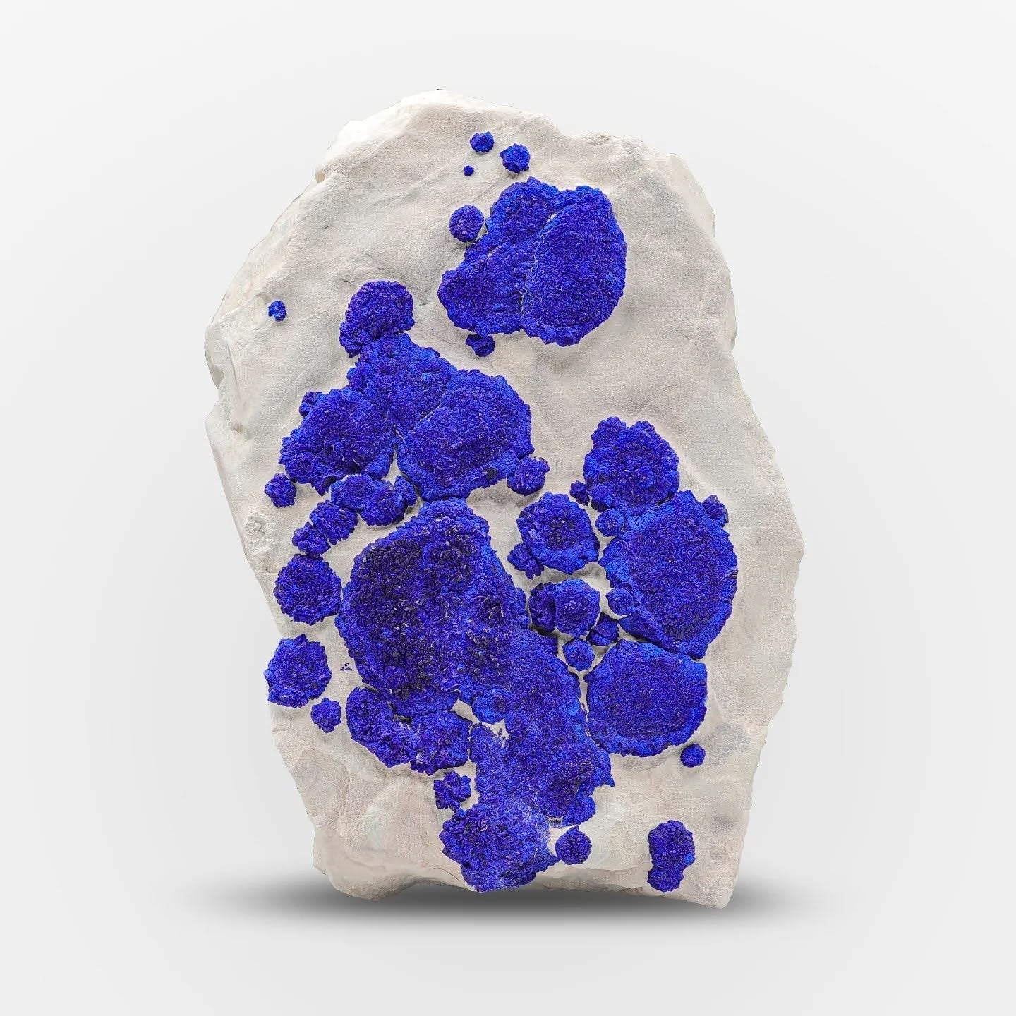 Azurite Sun Crystals On Kaolinite Matrix From Australia