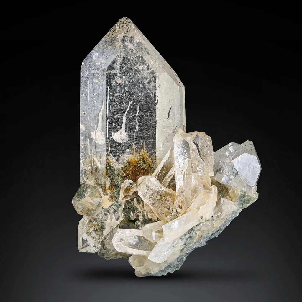 Lovely pointed terminated Quartz with Golden Rutile inclusion from India