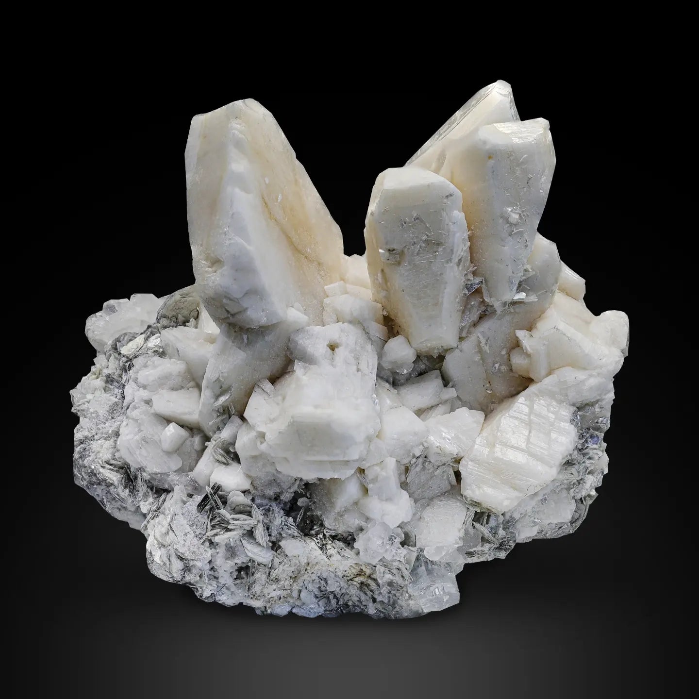 Gleaming 88 Grams Microcline Feldspar Crystals on White Matrix from Pakistan