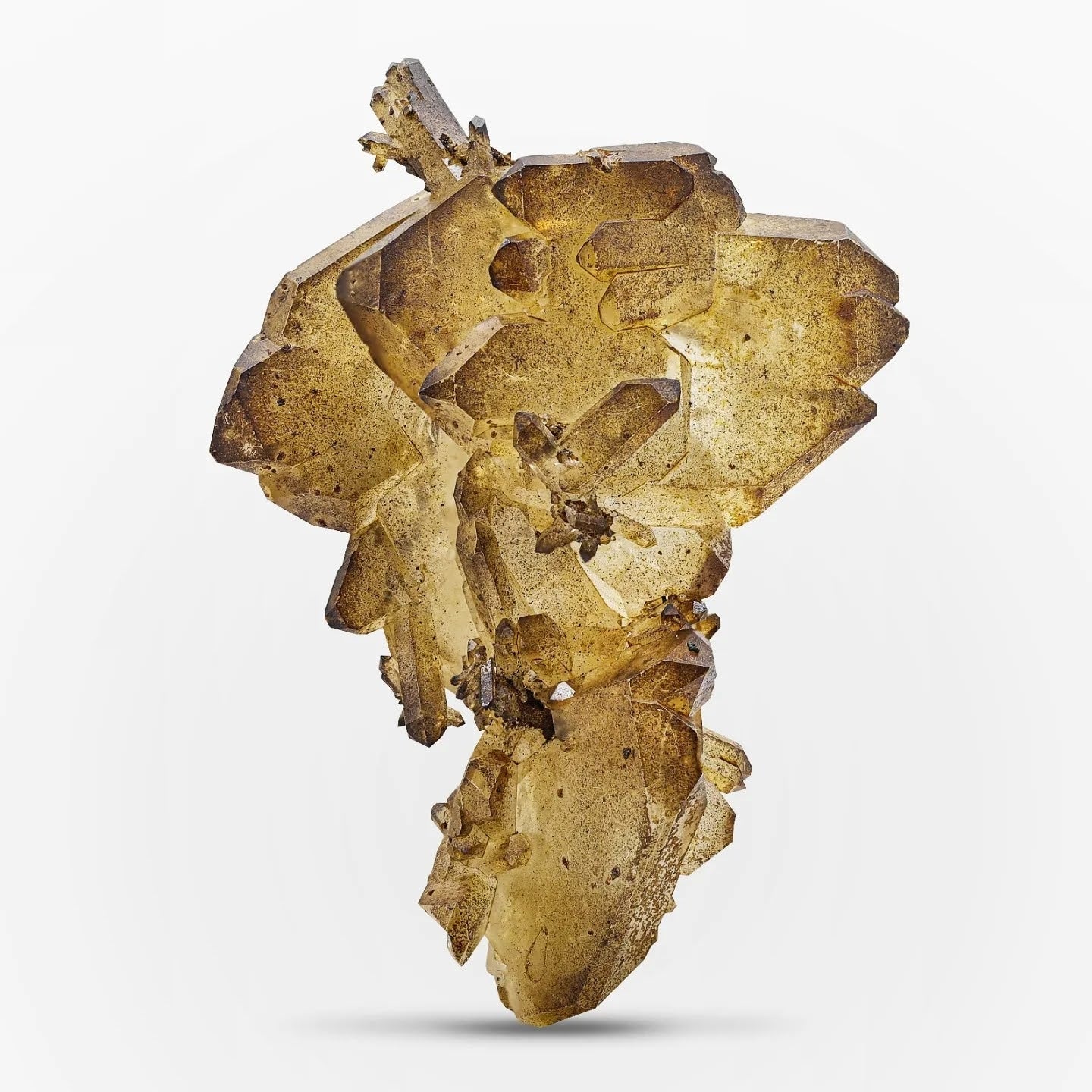Tabular Faden Quartz Crystals With Iron-Oxide Coating From Pakistan