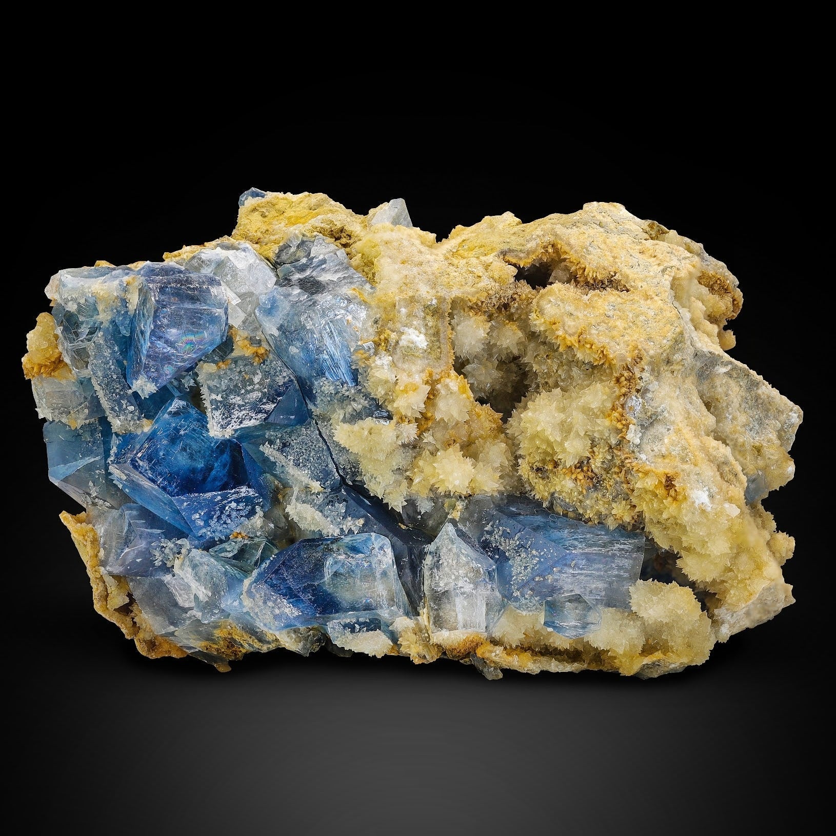 Celestite Crystal Cluster On Calcite From Afghanistan