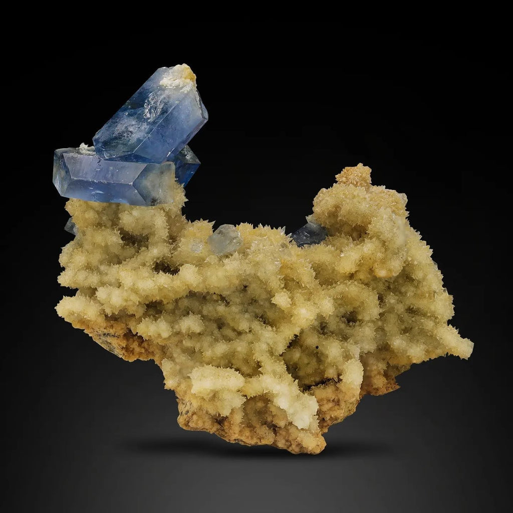 Celestite Crystals On Calcite From Afghanistan