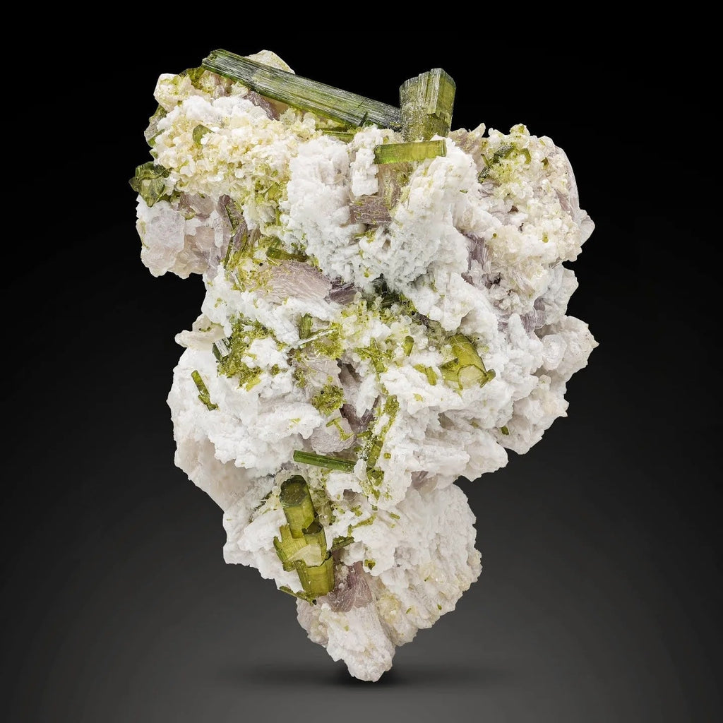 Tourmaline On Albite With Lepidolite From Pakistan
