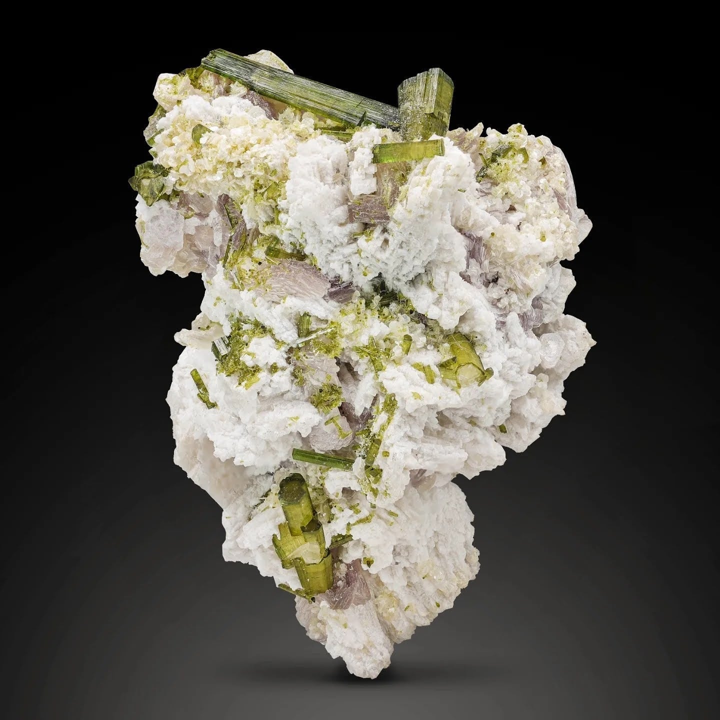 Tourmaline On Albite With Lepidolite From Pakistan