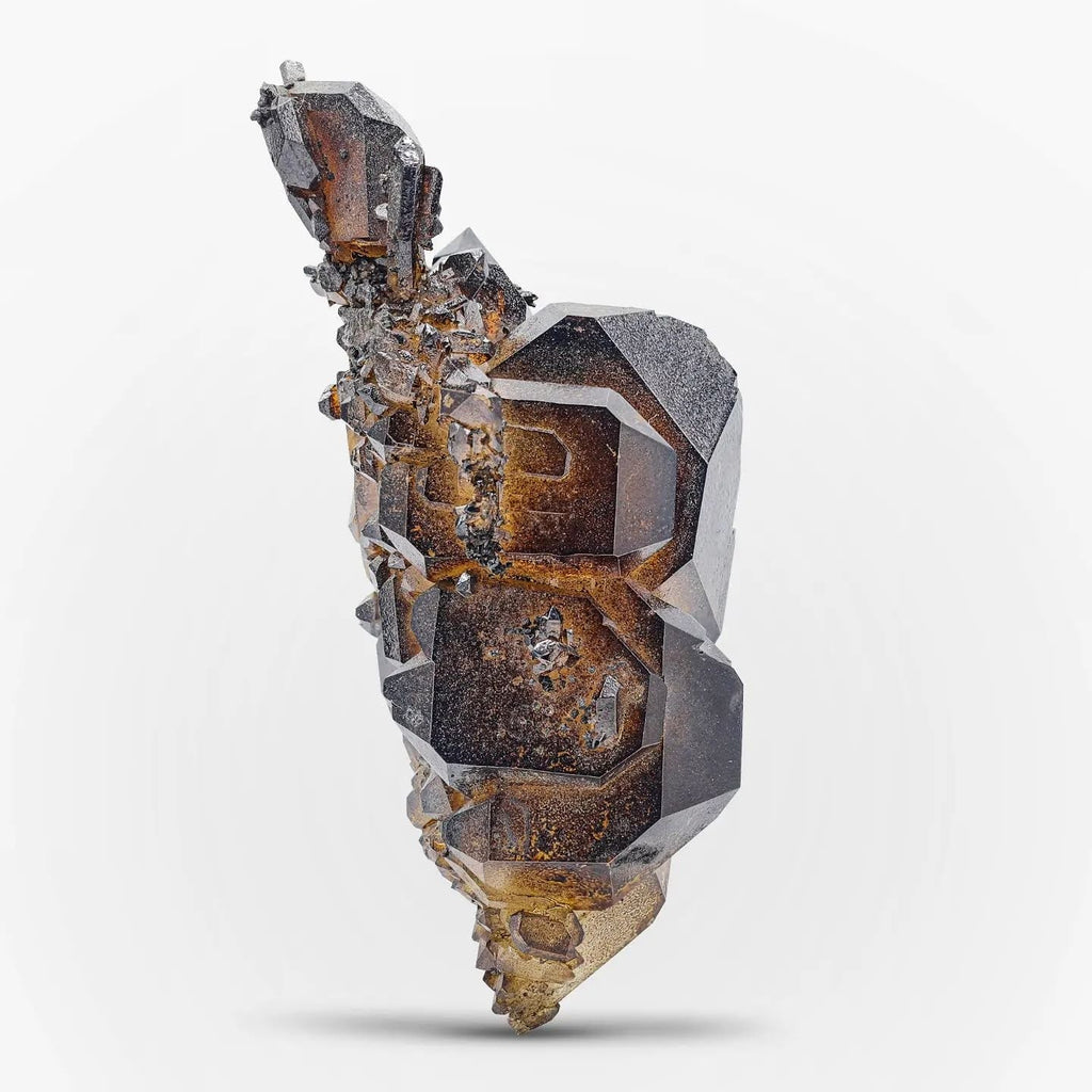 Compact Faden Quartz Crystal with Iron-Oxide Coating From Pakistan