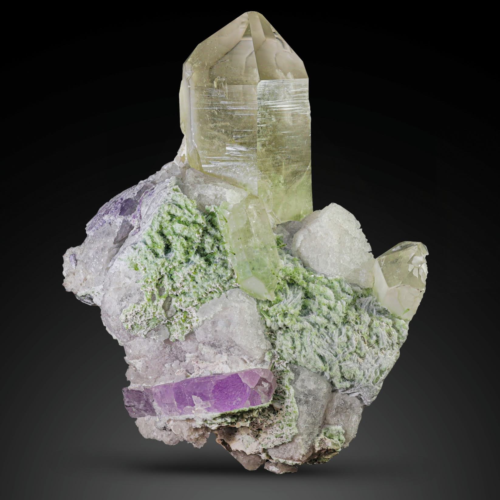 Quartz with Tourmaline, Pollucite & Kunzite From Afghanistan