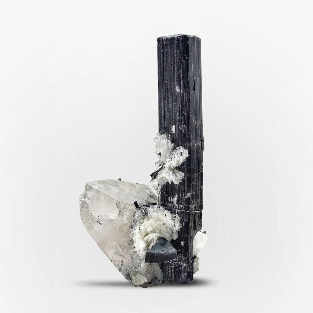 Free Standing Schorl Black Tourmaline On Quartz From Pakistan