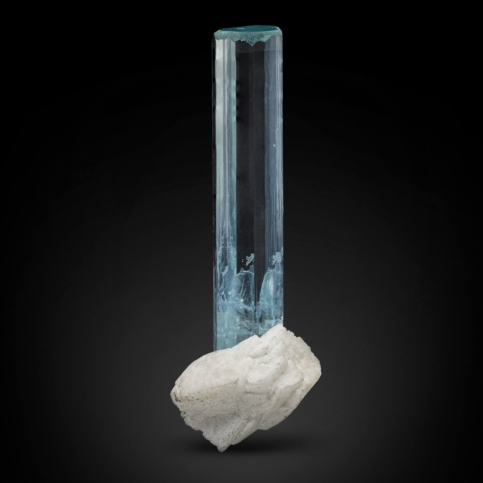 Aquamarine Crystal On Albite From Pakistan