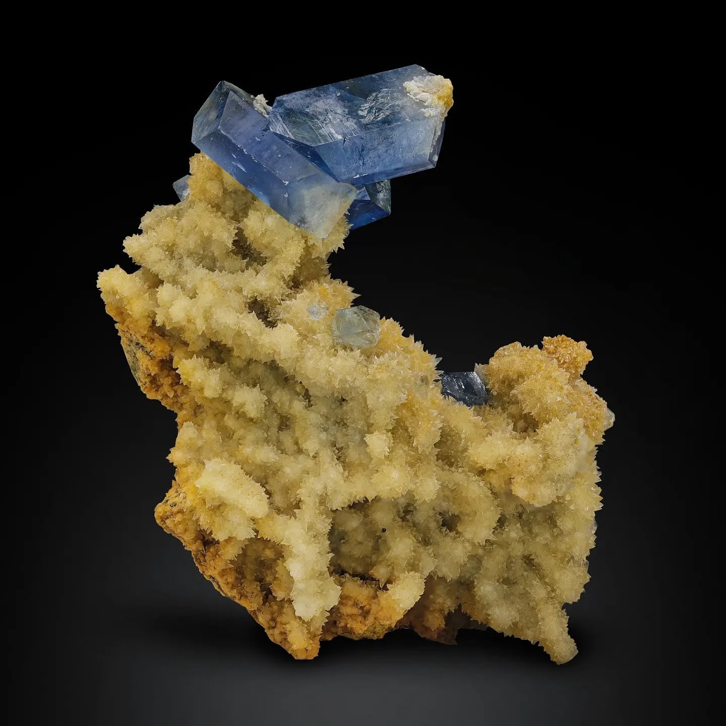 Celestite Crystals On Calcite From Afghanistan
