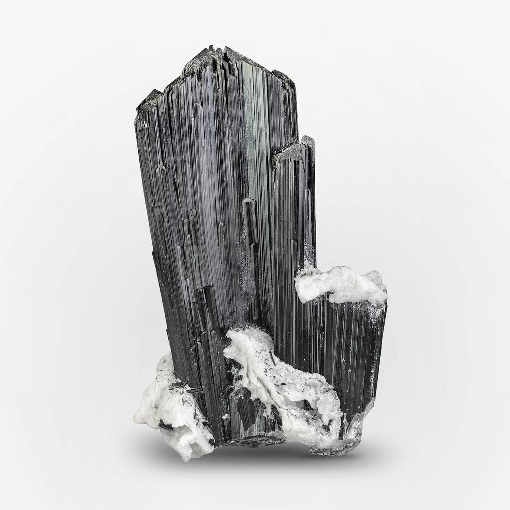 Contrasting Piece of Schorl Black Tourmaline with Albite from Pakistan