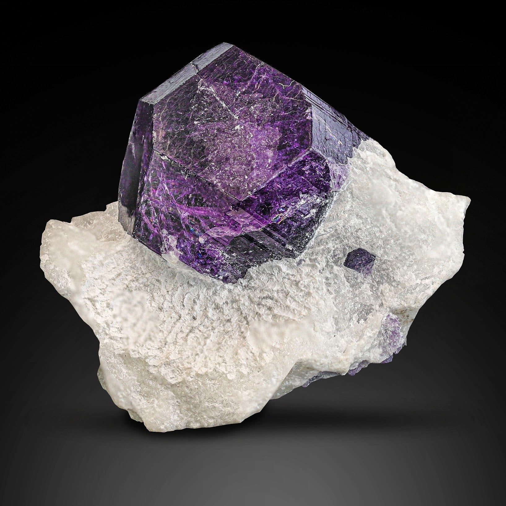 Vibrant Purple Scapolite on Calcite from Afghanistan