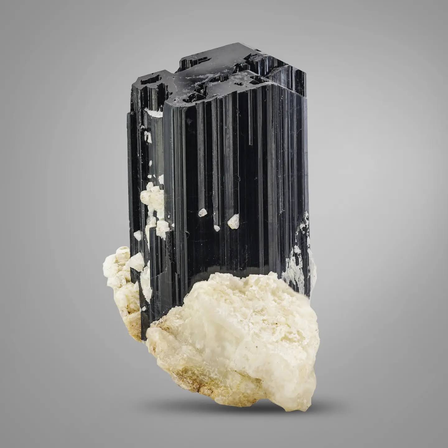 Schorl Tourmaline On Albite Matrix From Afghanistan