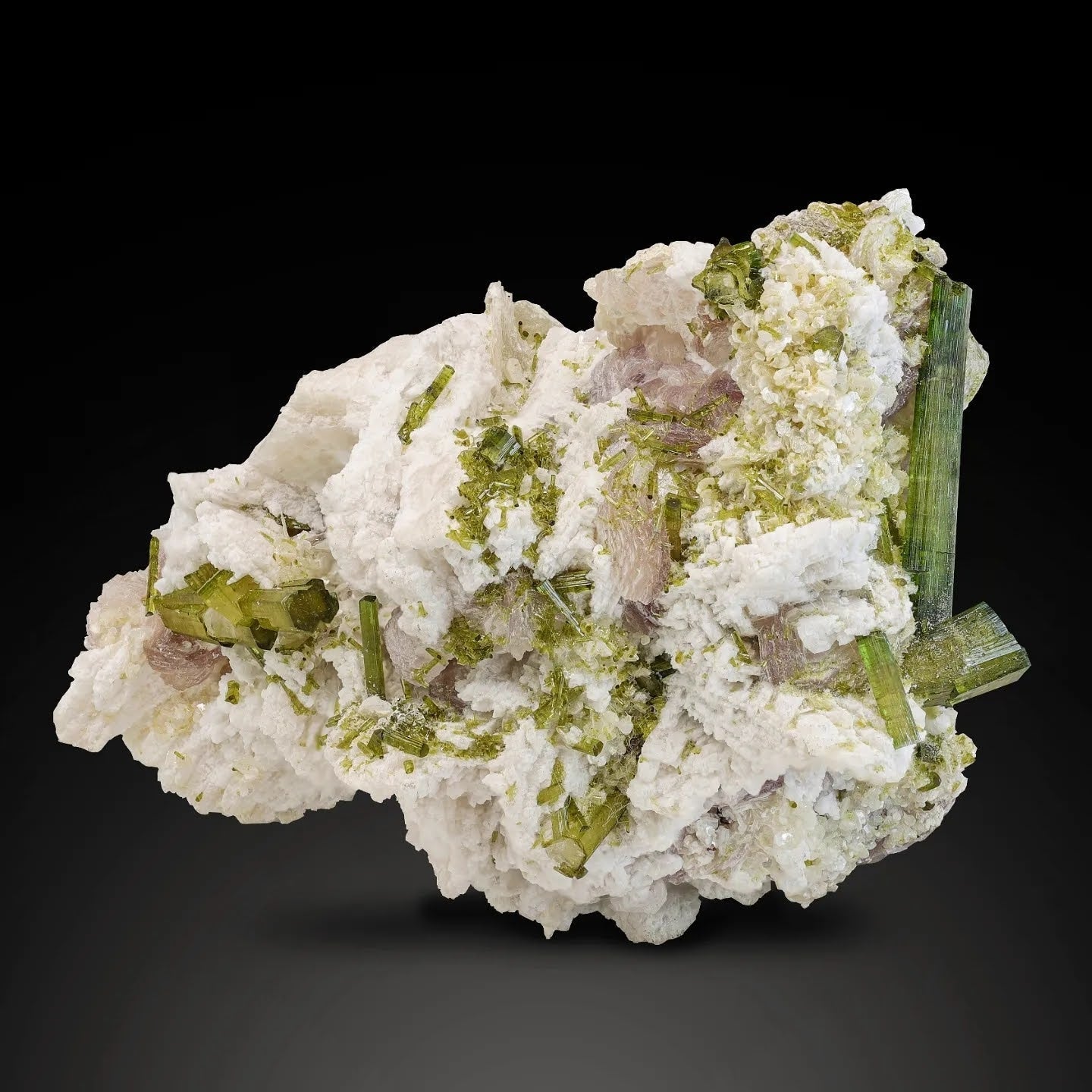 Tourmaline On Albite With Lepidolite From Pakistan