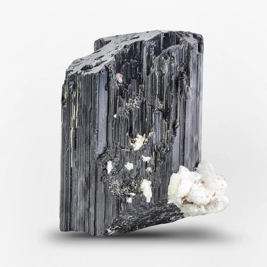 Spessertine Garnet Crystal nicely positioned on Schorl Black Tourmaline from Pakistan