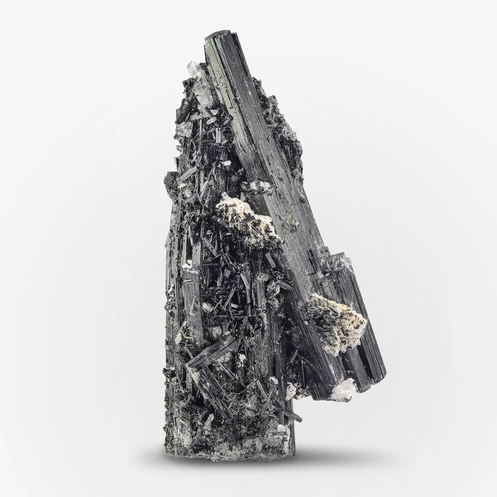 Impressive Black Tourmaline Crystals Specimen From Pakistan