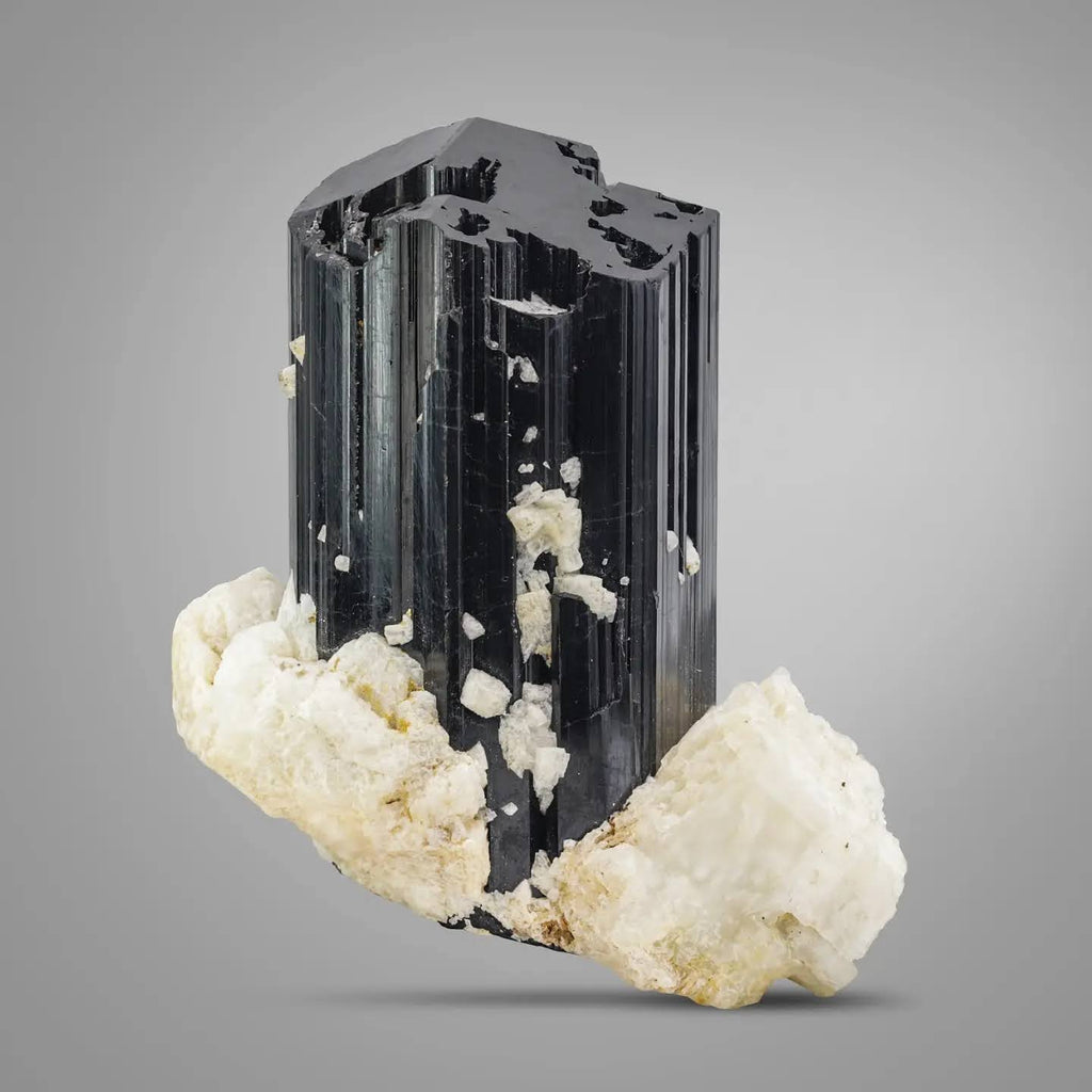 Schorl Tourmaline On Albite Matrix From Afghanistan