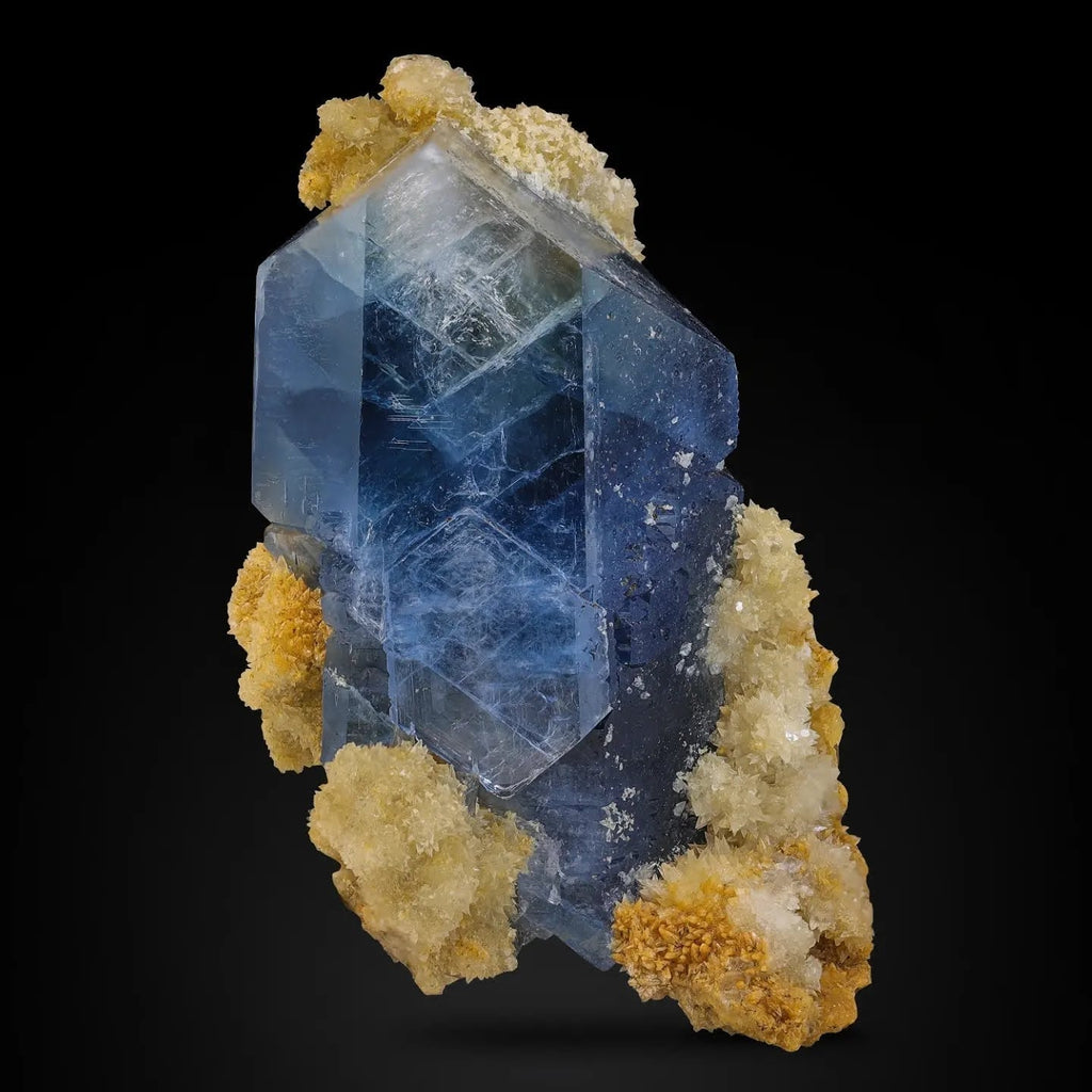 Blue Celestite With Calcite From Afghanistan