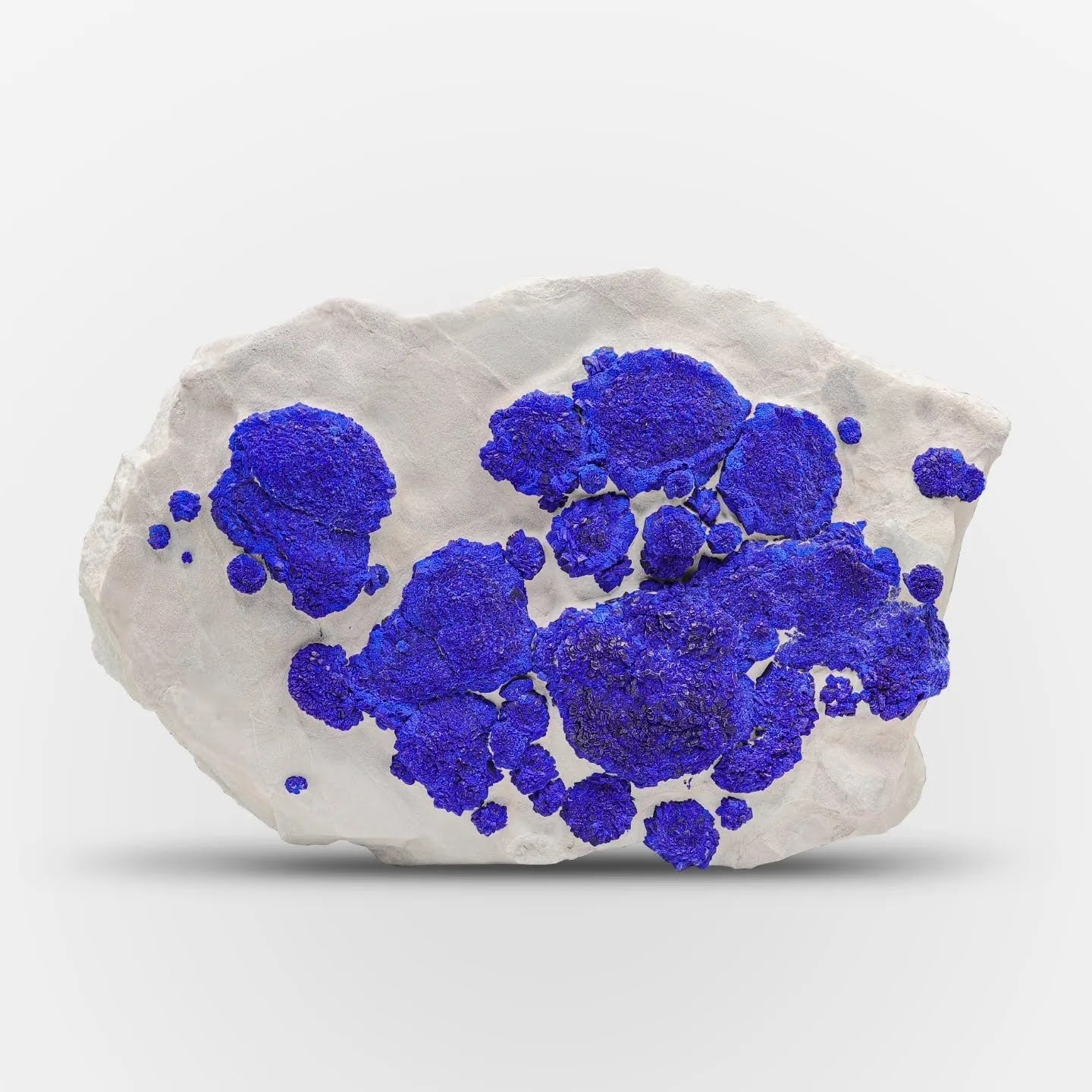 Azurite Sun Crystals On Kaolinite Matrix From Australia