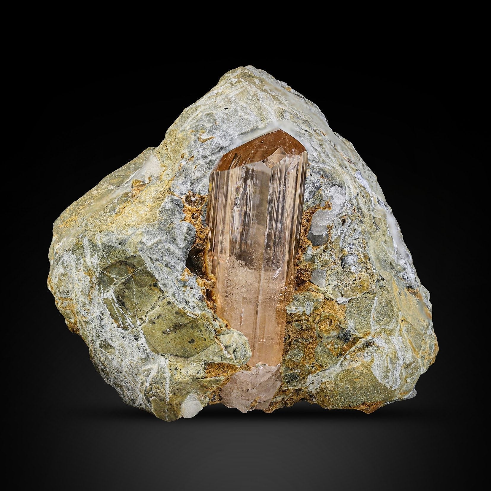 Imperial Topaz Crystal On Matrix From Pakistan