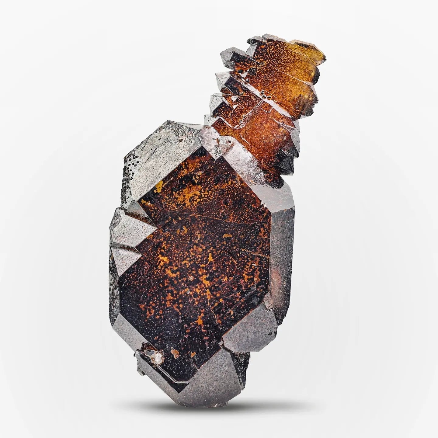 double terminated Faden Quartz with vibrant Iron oxide coating from Pakistan