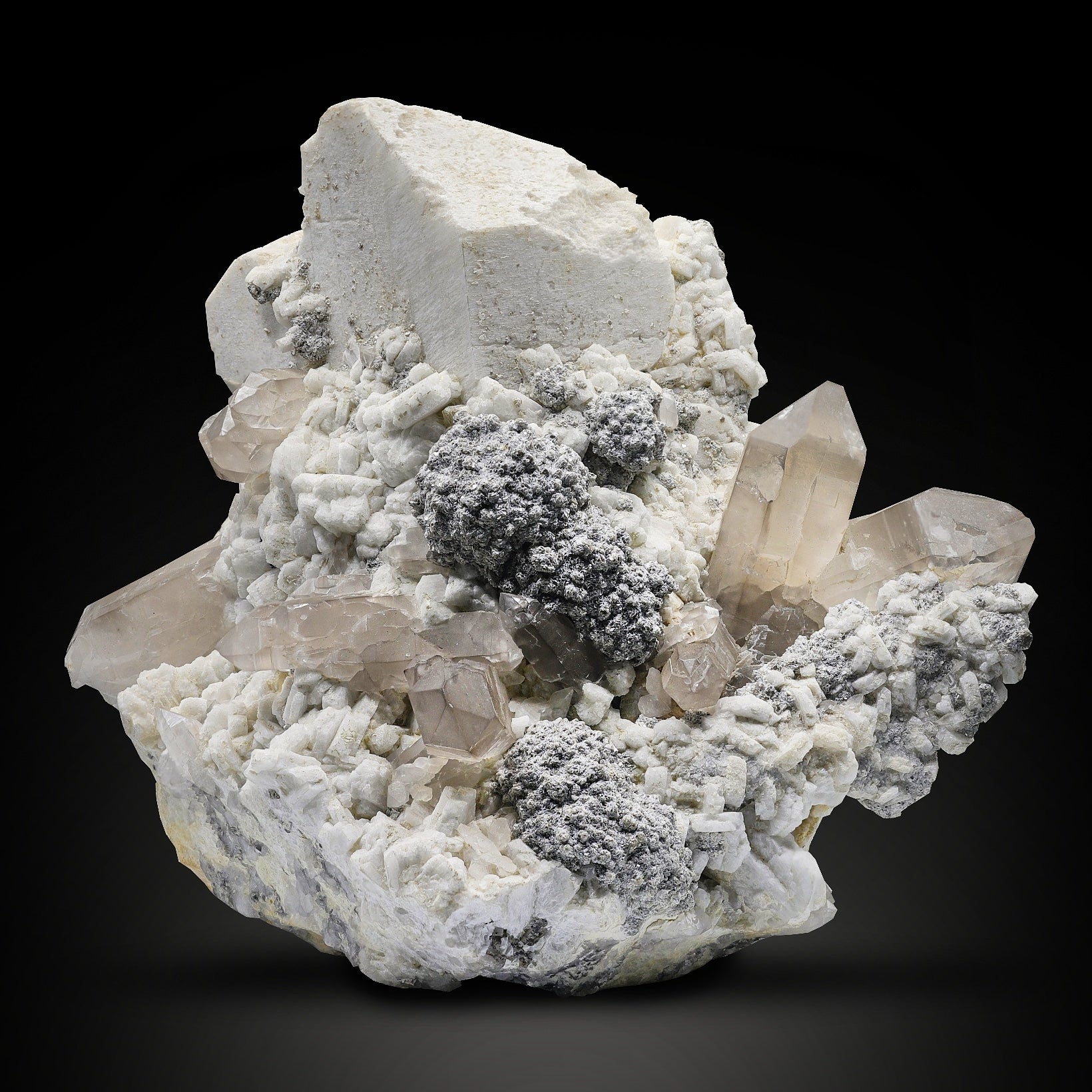 combination specimen of Microcline Feldspar with Mica and Smoky Quartz from Pakistan
