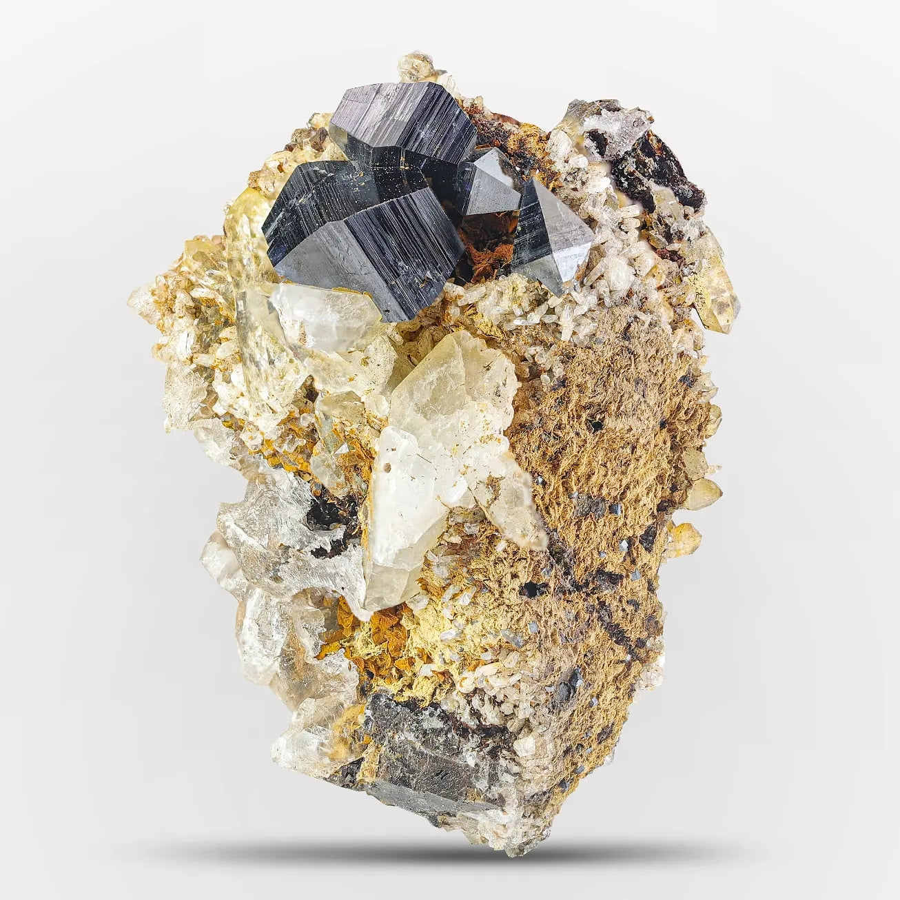 Gorgeous metallic luster Anatase crystals group on matrix from pakistan