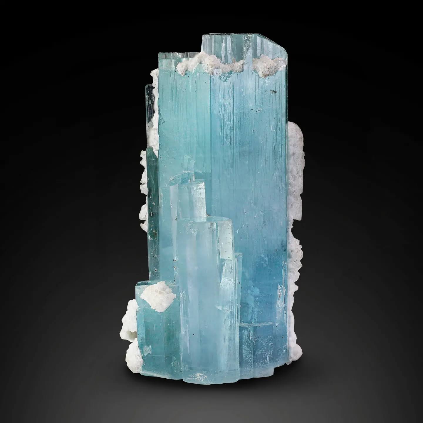 adorable double terminated sky-blue color Aquamarine with white Albite From Pakistan