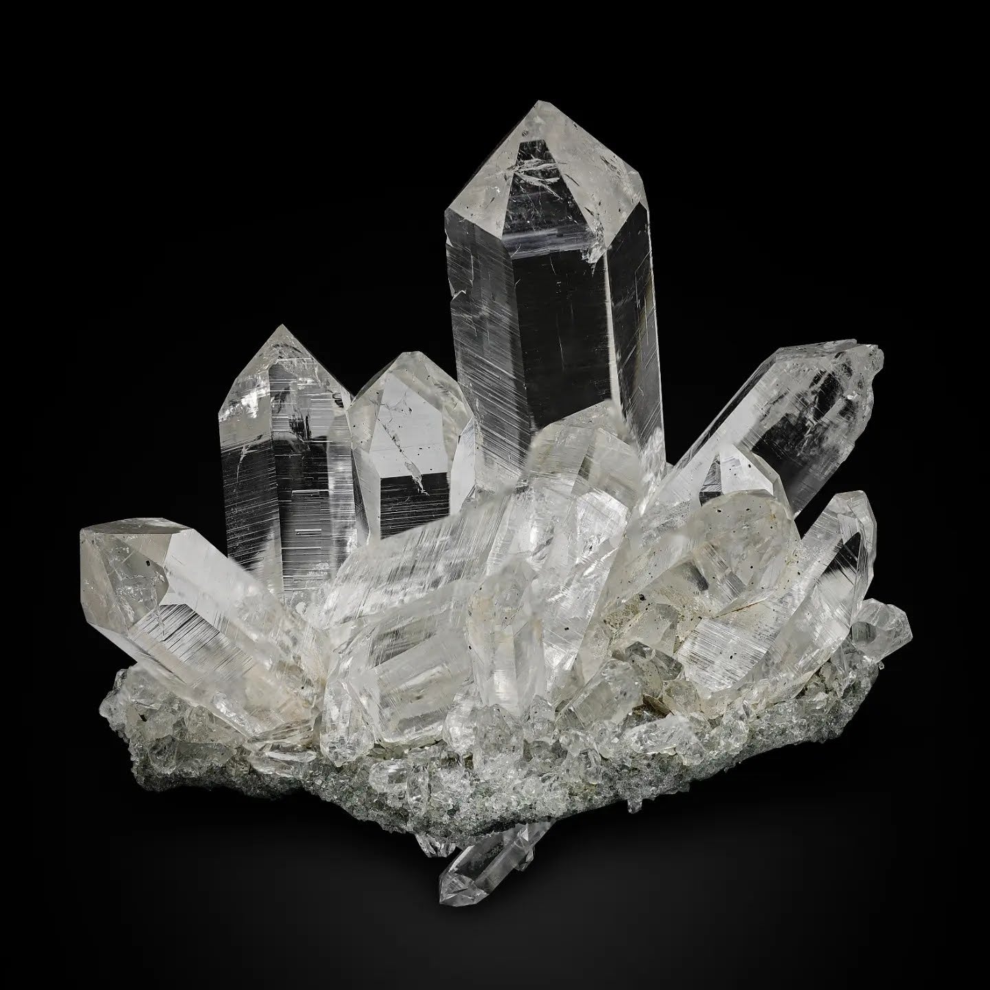 Terminated Quartz Crystals On Matrix From India