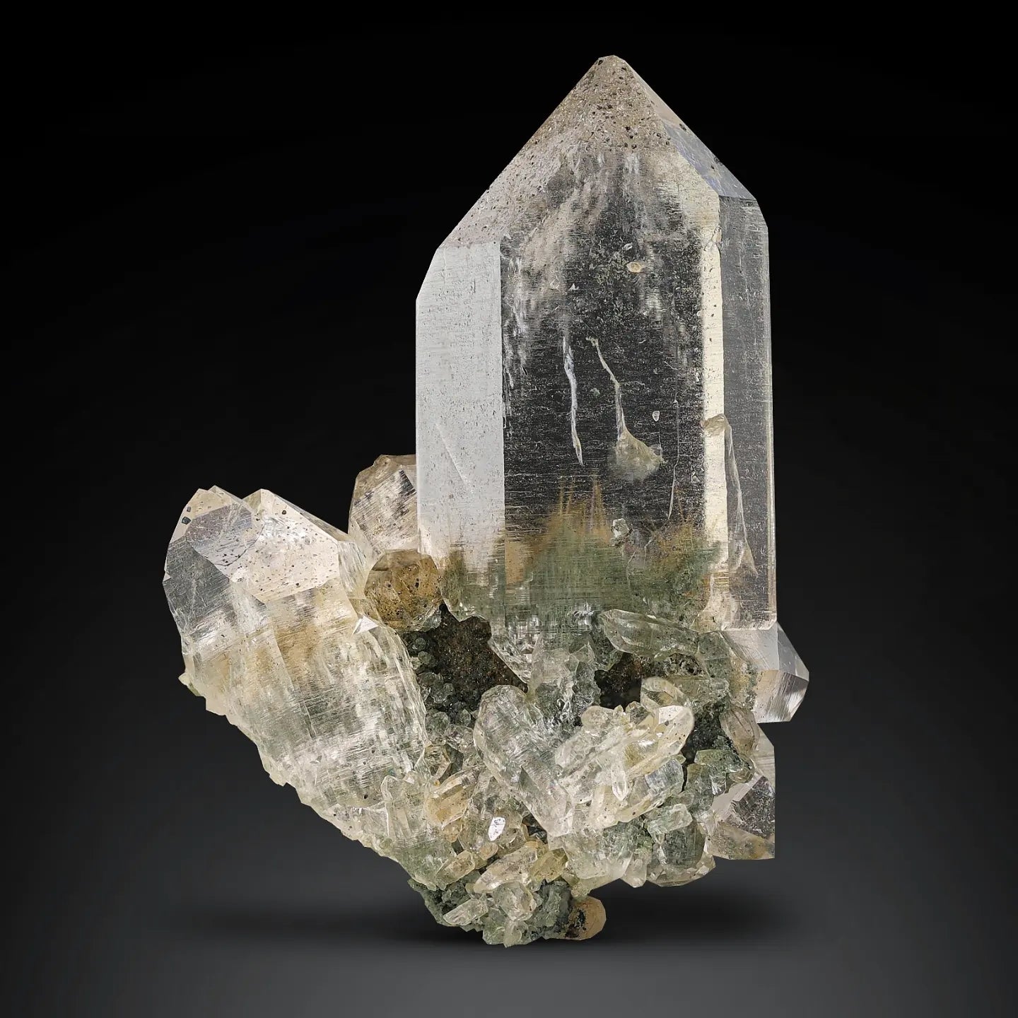 Lovely pointed terminated Quartz with Golden Rutile inclusion from India