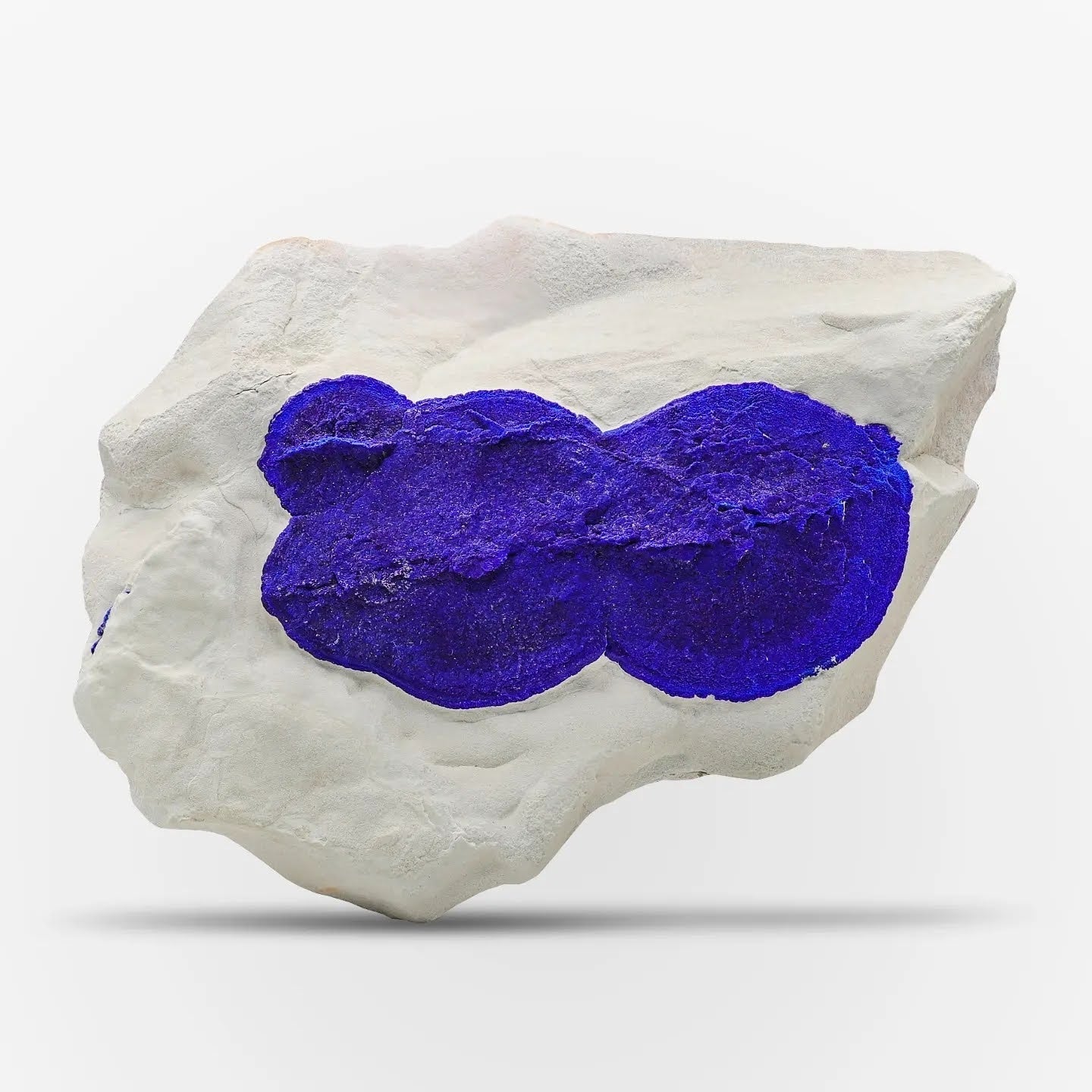 Blue Azurite Sun Crystals On white Kaolinite Matrix From Australia