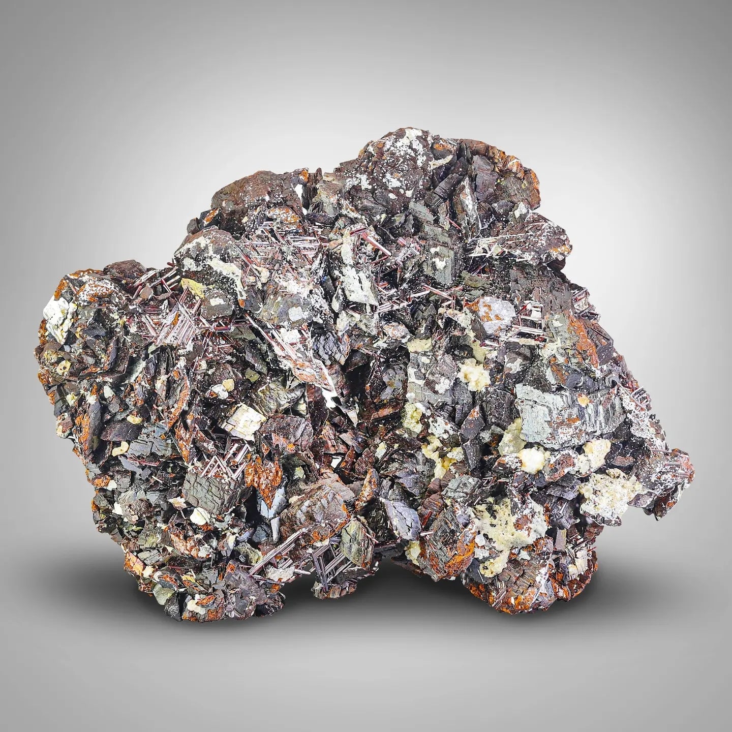 Seductive Golden Rutile Crystals on Siderite Crystal Aggregate from Pakistan