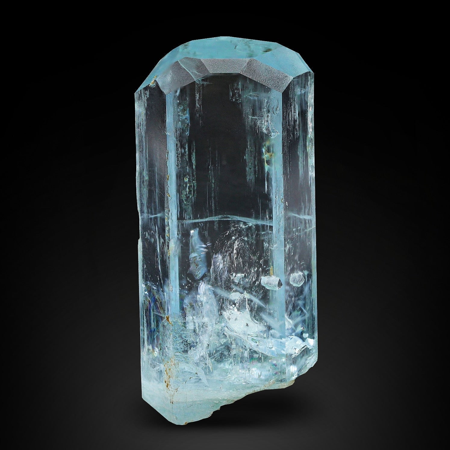 Sky-blue color natural diamond cut like terminated Aquamarine crystal From Pakistan