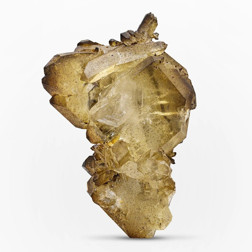 Tabular Faden Quartz Crystals With Iron-Oxide Coating From Pakistan