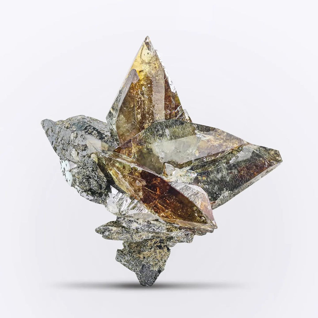 Star Titanite Crystal Cluster On Matrix From Pakistan