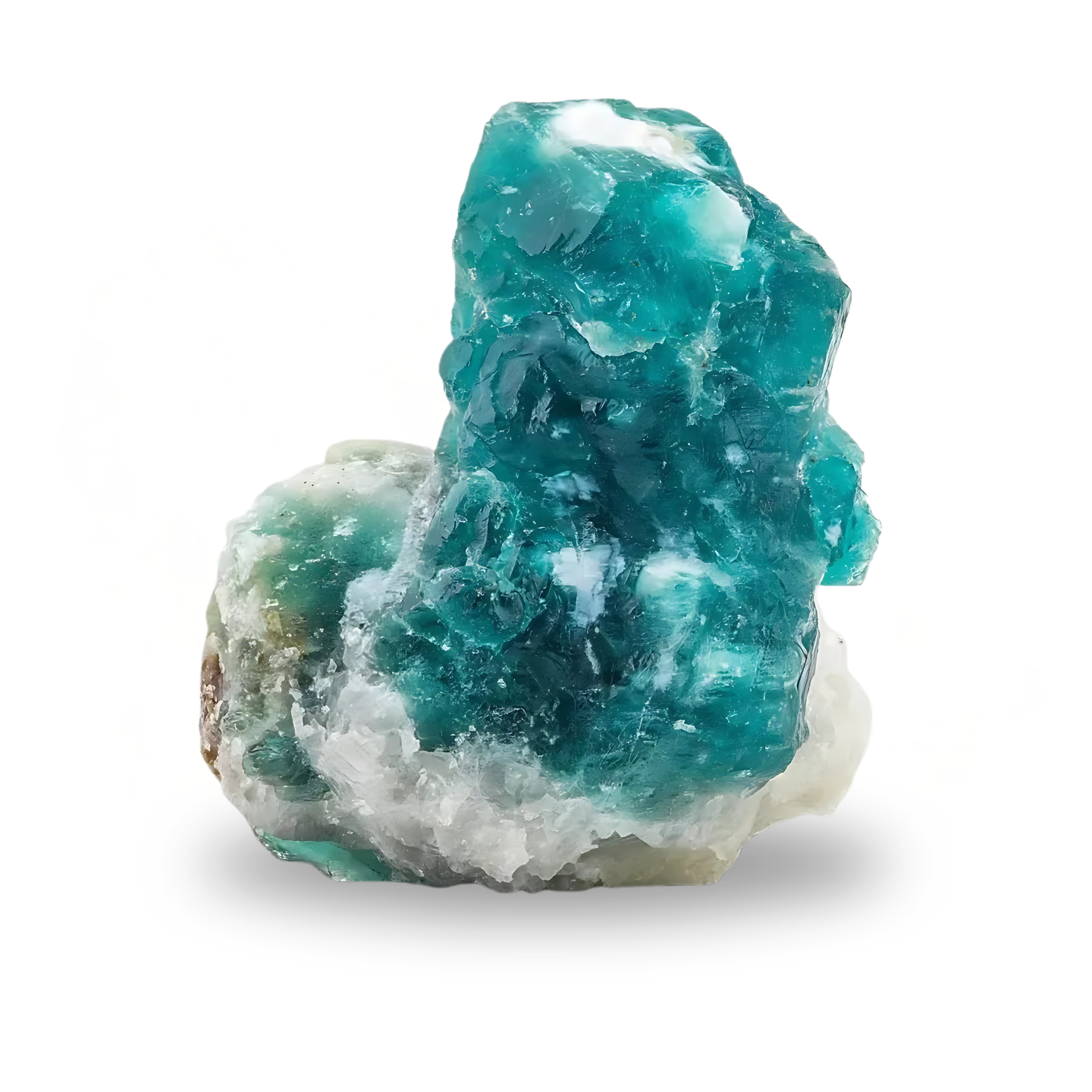 Turquoise crystal on a white background
