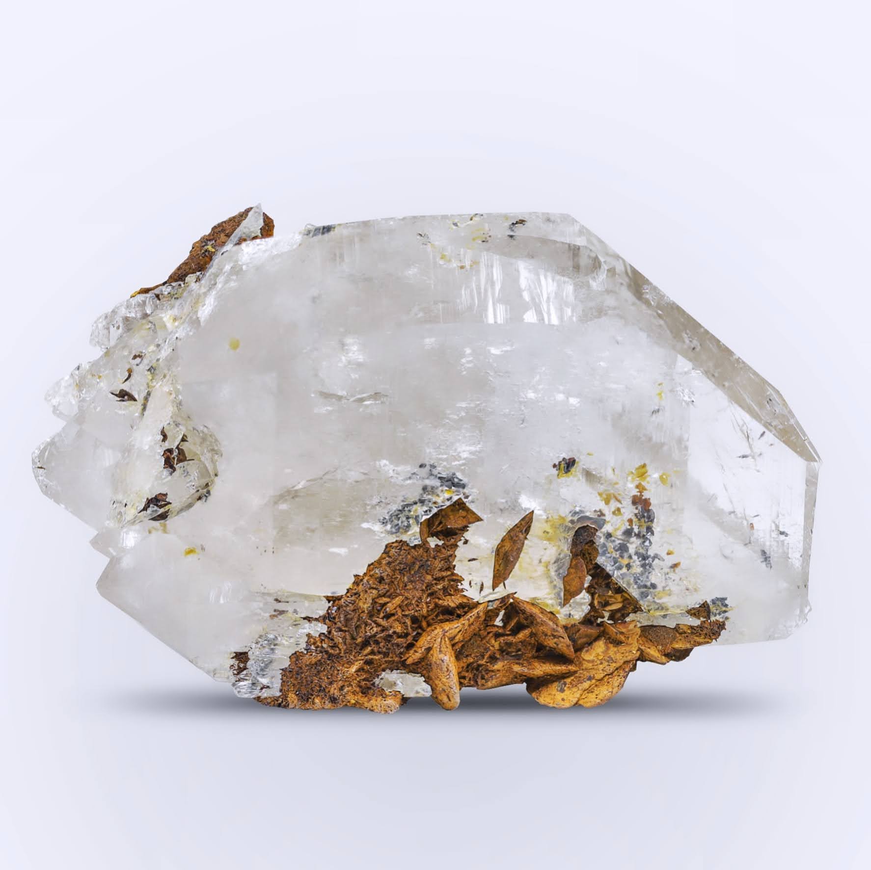 Smoky Quartz With Siderite Crystals From Pakistan